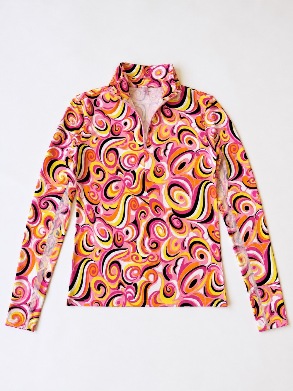 IBKÜL Women’s Psychedelic Swirl UPF 50+ Quarter-Zip Top – Size Small – NWOT